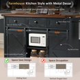 thumbnail image 6 of AENKYO 53.7" Farmhouse Kitchen Island with Power Outlet, 3 Drawers,2 Sliding Barn Door,Drop Leaf, Spice Rack,Rolling Kitchen Cart on Wheels for Home, Kitchen and Dining Room,Black, 6 of 11