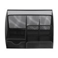 thumbnail image 4 of Loewten Mesh Desk Organizer,Desktop Mesh Pen Storage Holder 7 Compartments Multifunction Black For Home Sturdy Office,Mesh Pen Organizer, 4 of 8