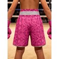 thumbnail image 6 of TiaoBug Kids Muay Thai Boxing Shorts with Gold Dragon Print Elastic Waist Fight Shorts for Training Competition Hot Pink 8, 6 of 7