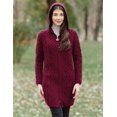 thumbnail image 2 of SAOL 100% Merino Wool Women's Aran Zip Hooded Irish Cardigan Sweater Celtic Cable Knit Long Jacket Made in Ireland, 2 of 8
