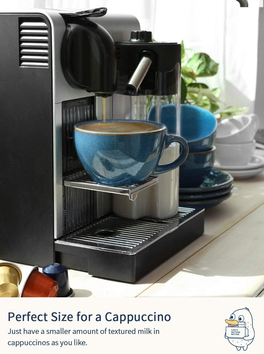 Lareina Lot De 4 Tasses à Café En Céramique Gaufrée De 355 Ml Pour Latte, Thé Chaud, Cappuccino, Moka, Cacao, Tasse Faite à La Main, Cadeau De Pendaison De Crémaillère, De Mariage