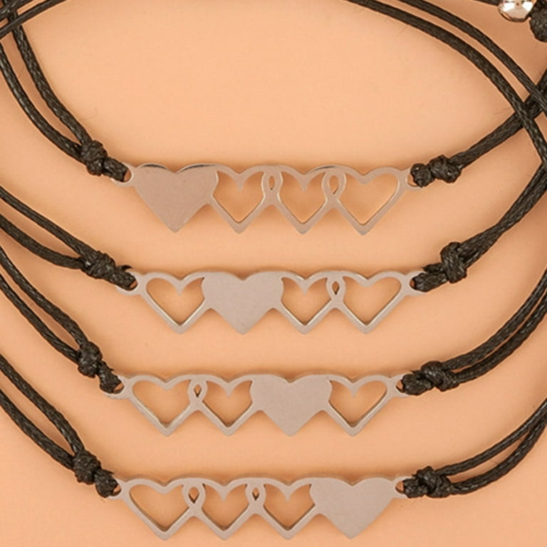 OOKWE Pieces Set Sister Card Braided Bracelet for Family Sister