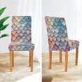 thumbnail image 3 of Yayeee 2 Pack Dining Chair Covers Stretch Parson Chairs Slipcovers Seat Protector, Blue Art Pattern, 3 of 6