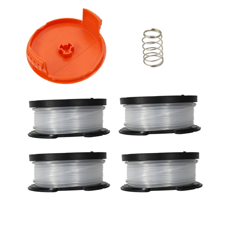 Trimmer Spool 3 Pack & Cap & Spring Replacement for Black Decker Cap Spring  