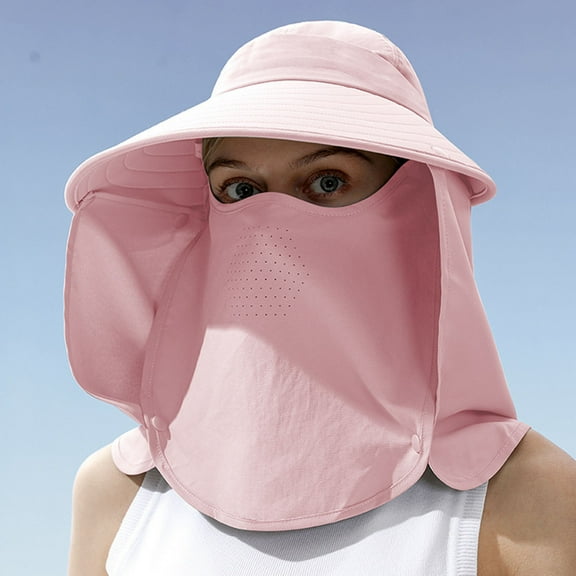 Herrnalise Fishing Hat for Men & Women, Outdoor UV Sun Protection Wide Brim Breathable With Detachable Hat with Face Cover & Neck Flap