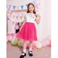 thumbnail image 4 of Oudiya Toddler Girls Tutu Fairy Dress Fluffy Ruffle Sleeve Dresses Summer Casual Tulle Party Sundress for Kids 6-7Y, 4 of 5