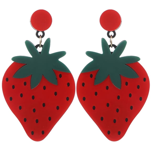DESIGNICE 1 Pair of Lovely Lady Fruit Strawberry Stud Earrings Alloy Earrings