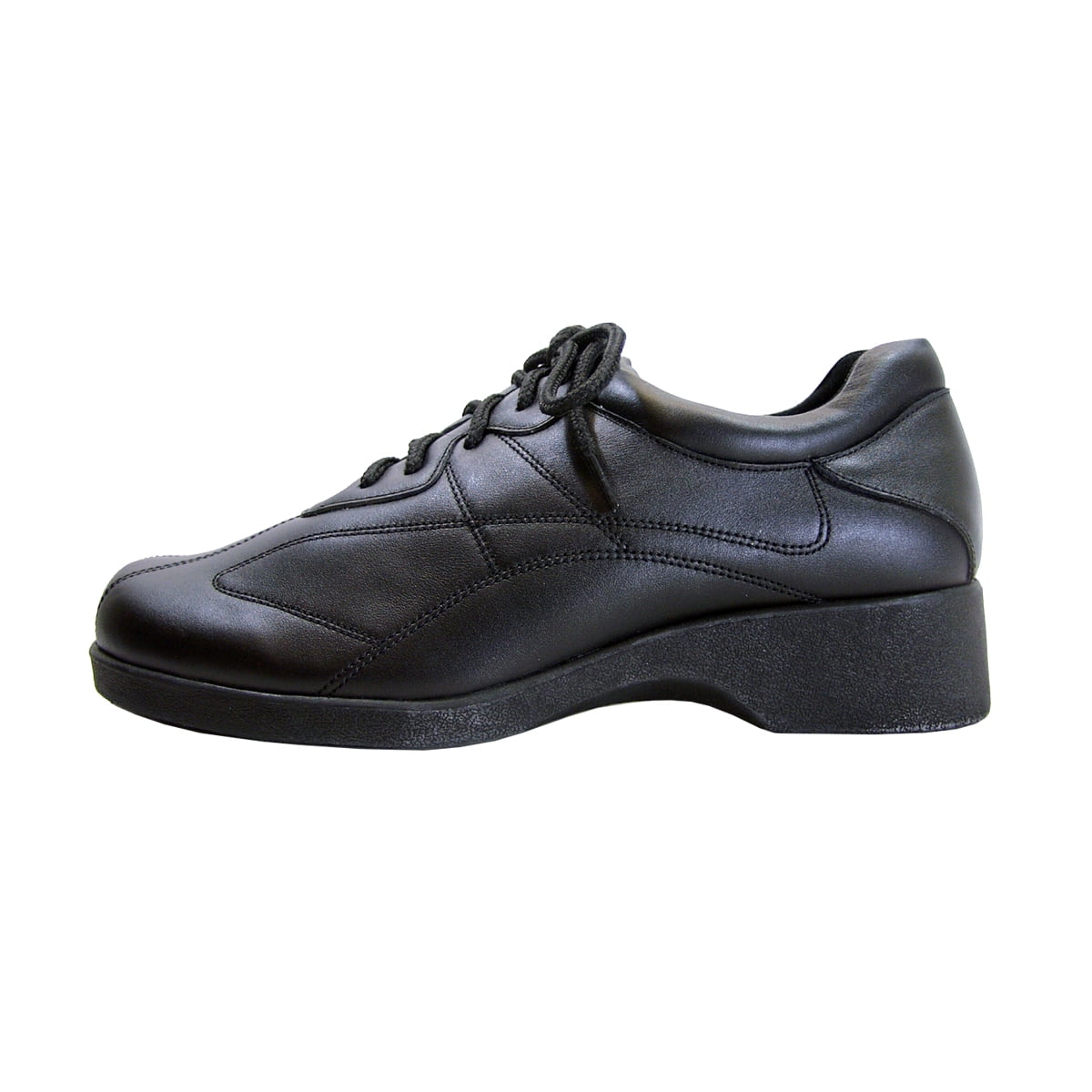 24 HOUR COMFORT Lisa Wide Width Leather Lace-Up Shoes BLACK 5