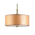 thumbnail image 5 of Woodbridge Lighting Drum 15" 3Lt Wood Pendant in Brass/Veneer Brulee, 5 of 5