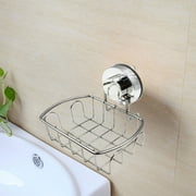 Suction Soap Dish Holder for Shower Bathroom Tub and Kitchen Sink Stainless Steel Bar Soap Holder Saver Tray Strong Rustproof Stainless Steel Wall Mounted Soap Saver Sponge Holder