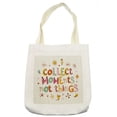 thumbnail image 1 of Saying Tote Bag, Colorful Illustration of Lettering with Happy Birds Sun Clouds Spirals Hearts, Cloth Linen Reusable Bag for Shopping Books Beach and More, 16.5" X 14", Cream, by Ambesonne, 1 of 2