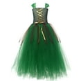 thumbnail image 1 of Déguisement de Fée Elf de Forêt d'Halloween pour Filles Robe Tutu en Tulle Verte Sans Manches + Manches de Bras + Oreilles d'Elf + Guirlande, 1 of 6