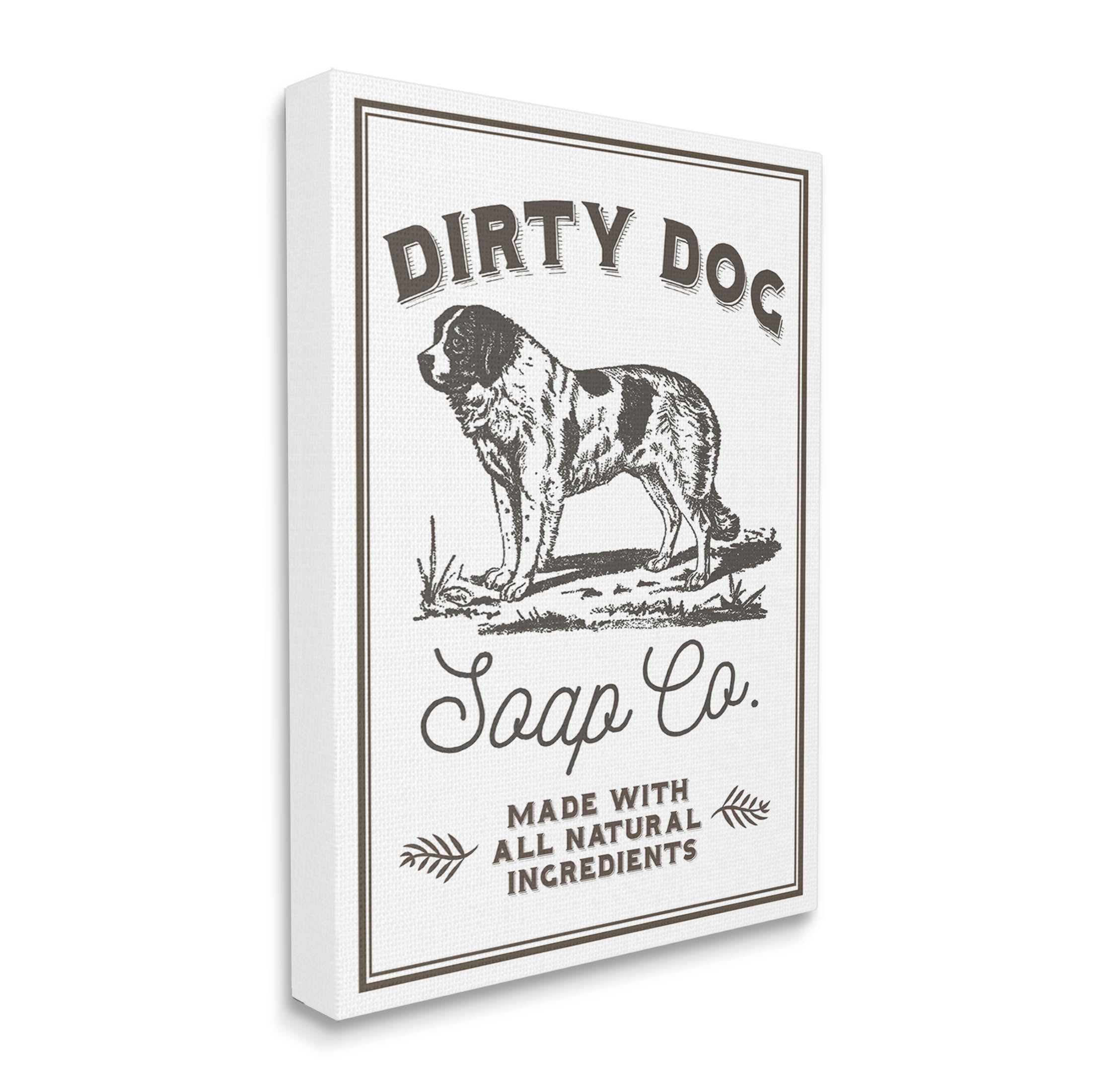 Stupell Industries Vintage Dog Soap Sign Graphic Art Gallery Wrapped Canvas Print Wall Art, Design by Daphne Polselli