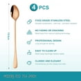 thumbnail image 2 of 4pcs Long-handled ice tea spoon, cocktail stir spoons, stainless steel coffee spoons(Oval spoon ),Rose gold,19.5*3cm, 2 of 6