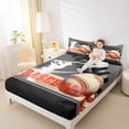 thumbnail image 4 of Feelyou Baseball Sports Kids Twin Sheet Sets, Modern Ball Game Athlete Twin Fitted Sheet, Eat Sport Sleep Flat Sheet, Lightweight Room Decor, 3pcs, 4 of 7