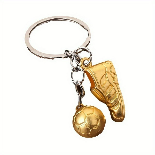 World Cup football shoe keychain pendant, sports pendant, souvenir pendant (gold)