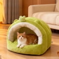 thumbnail image 5 of Nebwoak Semi Enclosed Cat Bed Cave, Warm Winter Donut Pet Bed for Cats and Small Dogs, Self Warming Plush Lining Washable Cute Frog Design, 5 of 6