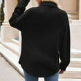 thumbnail image 5 of HAPIMO Women's Fashion Shirts T-Shirt Clothes for Women Button Down Lapel Pullover Striped Color Block Tops Long Sleeve Blouse Cozy Casual Sweatshirt Black S, 5 of 5