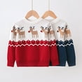 thumbnail image 4 of SYNPOS Toddler Little Kid Girl Boy Cute Elk Christmas Sweater Pullover Tops, 4 of 6