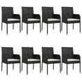thumbnail image 2 of vidaXL 9 Piece Garden Dining Set with Cushions Black Poly Rattan, 2 of 5