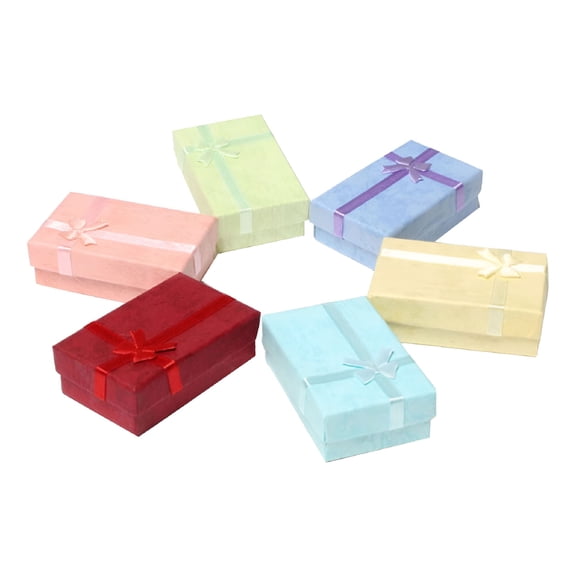CCOCC 6pcs Bowknot Gift Wrapping Box for Earrings Bracelets Rings,Rand Color