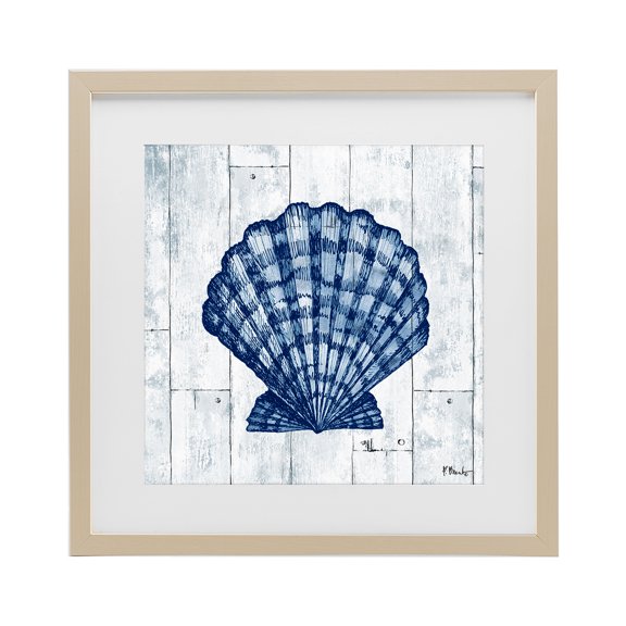 Stupell Industries Coastal Timberland Scallop Birch Framed Print Under Glass, design by Paul Brent