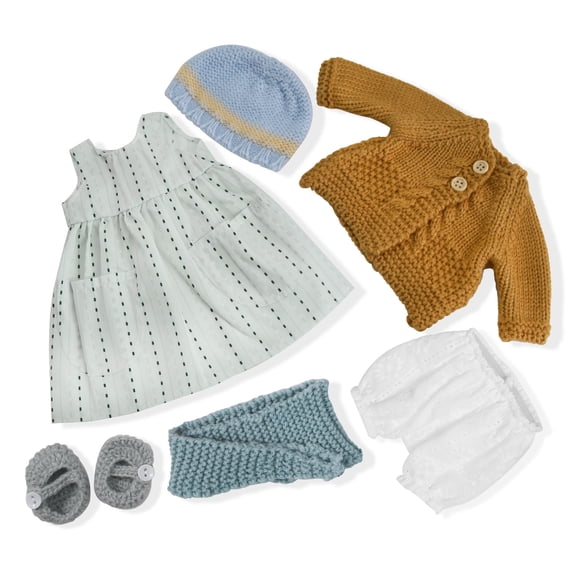 BlissfulPixie Handmade Waldorf Doll Clothes 12 inch clothing Set with Pretty Box Girl Christmas Birthday Gift-Dorothy's Clothes Accessories