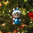 thumbnail image 2 of Xihbxyly Colgante de Gatito Navideño, Diseño de Gato Adorable, Colores Brillantes y Realistas, Decoración para Interiores y Exteriores, Perfecto para El Árbol de Navidad o El Hogar, Regalo Festivo, 1, 2 of 2