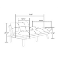 thumbnail image 6 of Futon Sofa Bed, Convertible Folding Modern Loveseat Sofa, Sleeper Couch Daybed for Studio, Apartment, Office, Small Space, Compact Living Room, Black, 6 of 6