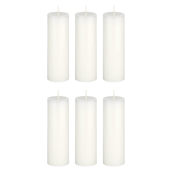 Mega Candles 6 pcs Unscented White Round Pillar Candle, Hand Poured Premium Wax Candles 2 Inch x 6 Inch, Home D茅cor, Wedding Receptions, Baby Showers, Birthdays, Celebrations, Party Favors & More