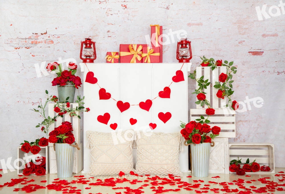 Kate 7x5ft Brick Wall Valentine's Day Party Background for Photography ...