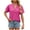 Hot Pink, variant on XMMSWDLA Women's V Neck Shirts Country Casual Short Sleeve Summer Button Down Blouse Tops Loose Fit Womens Summer Tops