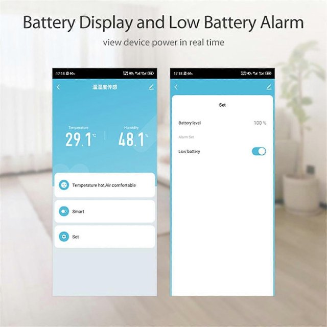 Sensor de termómetro e higrómetro wifi Yuxing monitor de temperatura y humedad INTELIGENTE control por voz color blanco