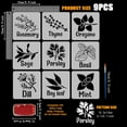 thumbnail image 2 of Juego de 9 plantillas variadas de vainilla con pincel (15 x 15 cm): romero, tomillo, orégano, salvia, perejil, albahaca, eneldo, laurel y menta., 2 of 9