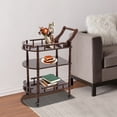 thumbnail image 3 of 3-Tier Rolling Kitchen Trolley Cart Wood PU Storage Drawers Shelves with Wheels, 3 of 16