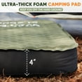 thumbnail image 2 of XIECUVA Self Inflating Sleeping Pad - 4" Ultra-Thick Foam Interior, Insulated Camping Mattress with Pump Sack, Sleeping Mats for Tent, Car, Truck, Van, Home (80"x52"x4"), 2 of 7