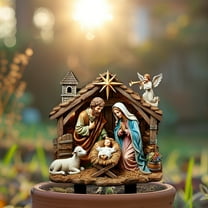 ddioayh 1PCS Nativity Scene Garden Acrylic Decorative Ground Stake, Weather-Resistant Vibrant Colors Christmas Yard Decorations, Holiday Outdoor Nativity Display for Xmas Home Decor