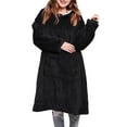 thumbnail image 1 of Couverture Portable à Capuche pour Femmes en Molleton, Sweat à Capuche Chaud et Confortable avec Poche, Régulier, Simple, Noir, Taille Unique, 1 of 7