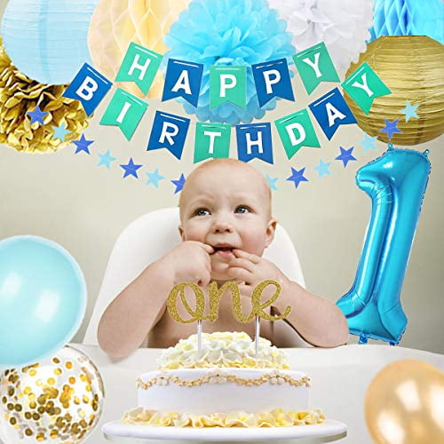 baby boy 1st birthday banner