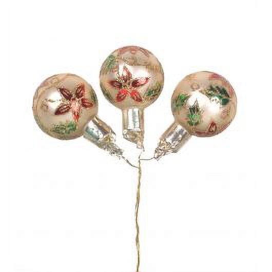 Darice Gold Ornament Pick With Glitter Poinsettia Design 2 Assorted Sizes