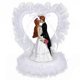 thumbnail image 1 of 1 Pc Wedding Layout Prop Cake Dessert Table Decor Heart Shape Bride Groom Craft Adornment (White Black), 1 of 3