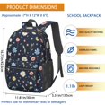 thumbnail image 3 of Pioneer Flower Floral Print Pattern 17" School Backpacks for Teens,Waterproof Oxford Fabric,S-Shape Padded Straps for School,Travel,Hiking,Camping, 3 of 5