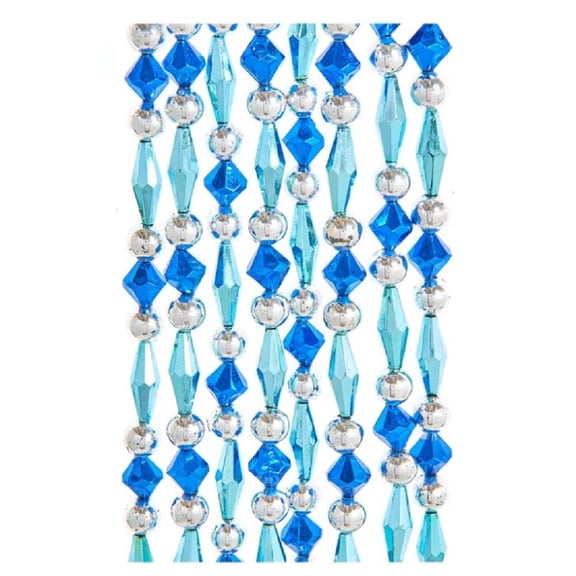 Blue and Silver Diamond Bead Garland 9 Feet H7576