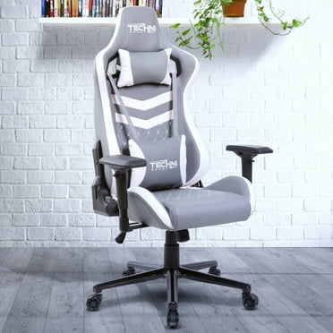 Wulawindy TS-83 Ergonomic High Back Racer Style PC Gaming Chair, Grey/White