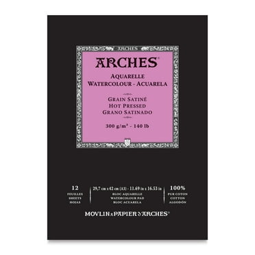 Arches Watercolor Pad - 11.7" x 16.5", 140 lb, Hot Press, 12 Sheets