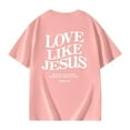 thumbnail image 4 of Lumtrix Girls' Letter Graphic Tees Short Sleeve Crewneck Oversized T Shirts Summer Clothes for Girls 2-14 Y Pink 150, 4 of 7