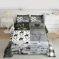 thumbnail image 2 of Homewish Tribal Sheep Skeleton Full Size Comforter Sets, Grey Olive Buffalo Bedding Comforter Set, Rustic Western Hunting Reversible Bedding Sets, Lightweight Room Decor, 3pcs, 2 of 8