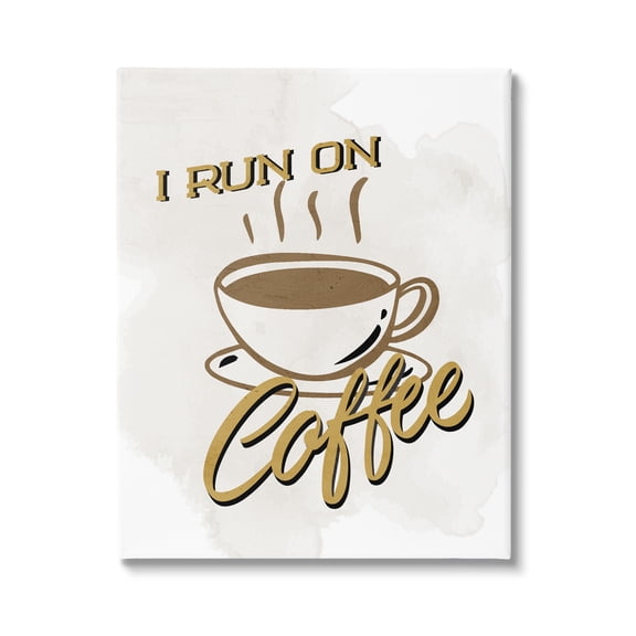 Stupell Industries Retro Run on Coffee Food & Beverage Painting Gallery Wrapped Canvas Print Wall Art, 16 x 20