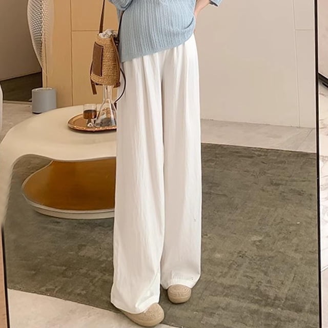Maternity Work Pants High Waisted Straight Leg with Belly Support Comfortable Breathable Fabric