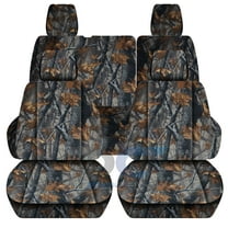 Fits 2013-2018 Jeep Wrangler JK 4Door Camo Seat Cvrs:Gray Real Tree - Fr&Rr Split Bench